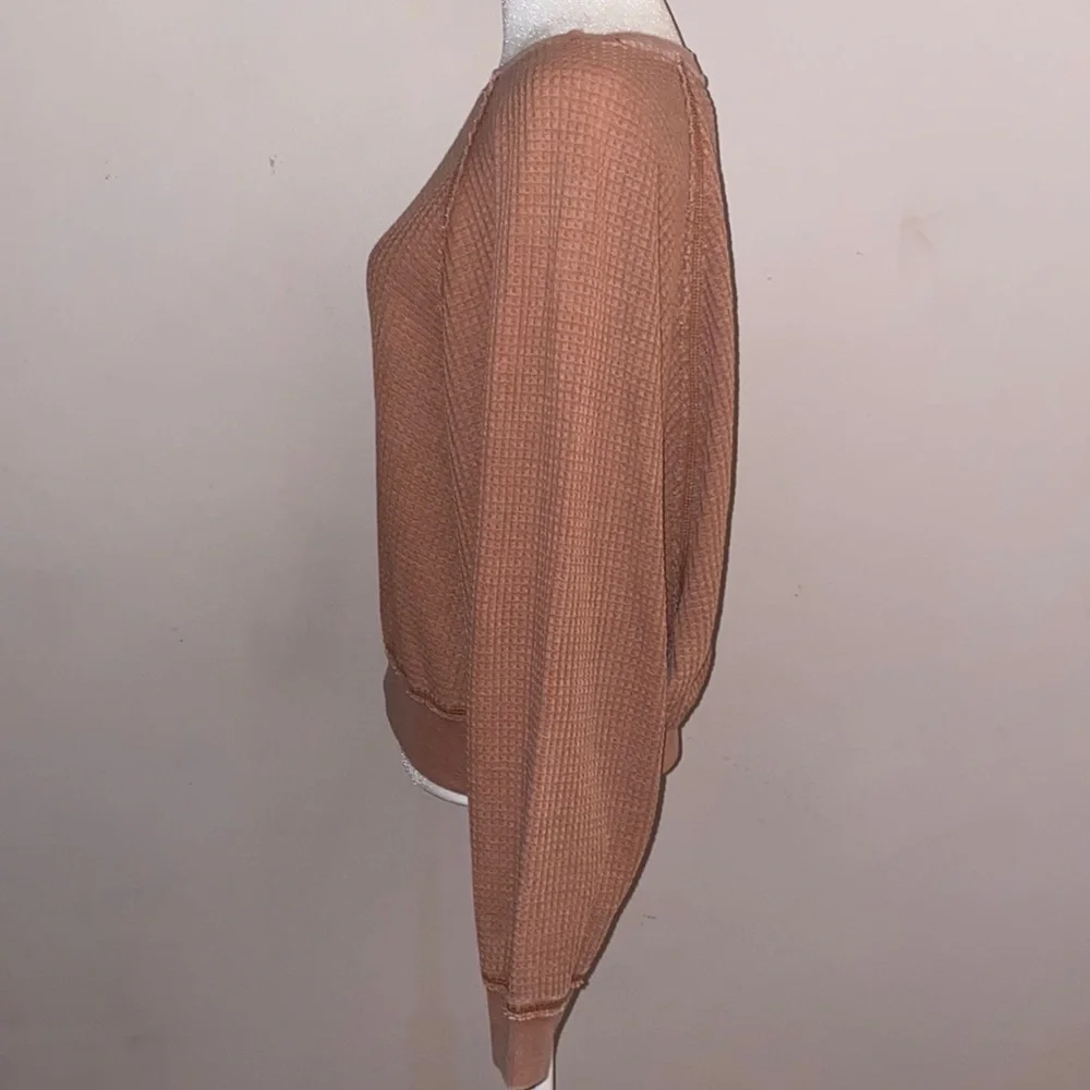 Z Supply Claire Waffle Long Sleeve - Russet - Picture 4 of 14